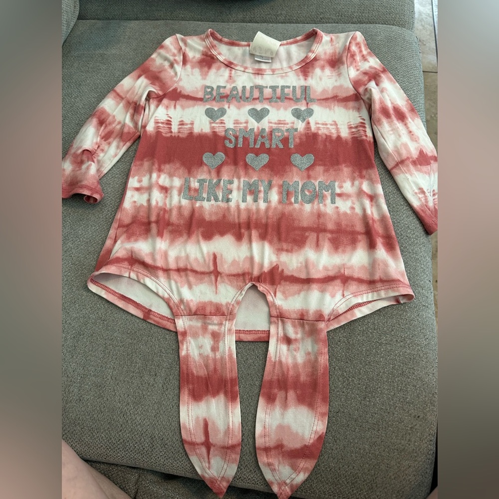 Children top with a option to tie at waist